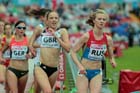 Olga Golovkina (Russia) leads Emelia Gorecka (GB) during the 5000 metres at the European Athletics Team Championships.